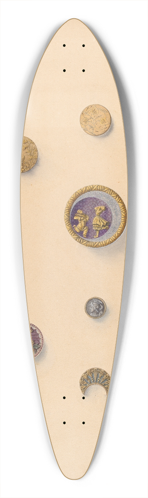 John H. Tercuzzi - Buttons 39.3 inch art pintail longboard deck