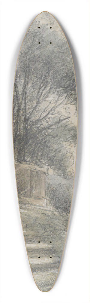 John Laporte - Landscape with sloping steps 39.3 inch art pintail longboard deck