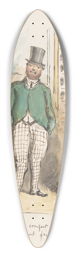 John Leech - Comic Sketch 39.3 inch art pintail longboard deck