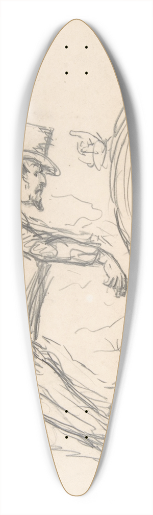 John Leech - John Bull and Uncle Sam 39.3 inch art pintail longboard deck