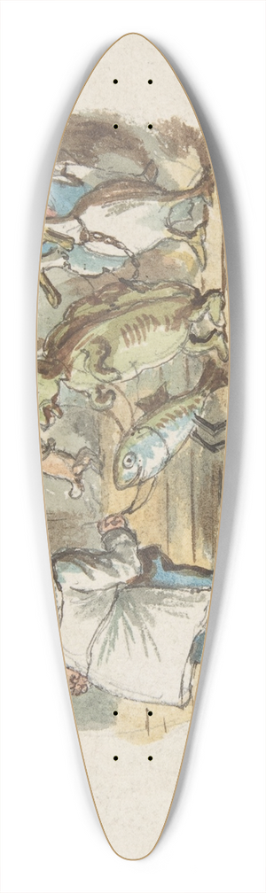 John Leech - Kitchen Staff 39.3 inch art pintail longboard deck