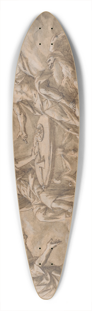 John Michael Rysbrack - A Scene on Mount Olympus 39.3 inch art pintail longboard deck