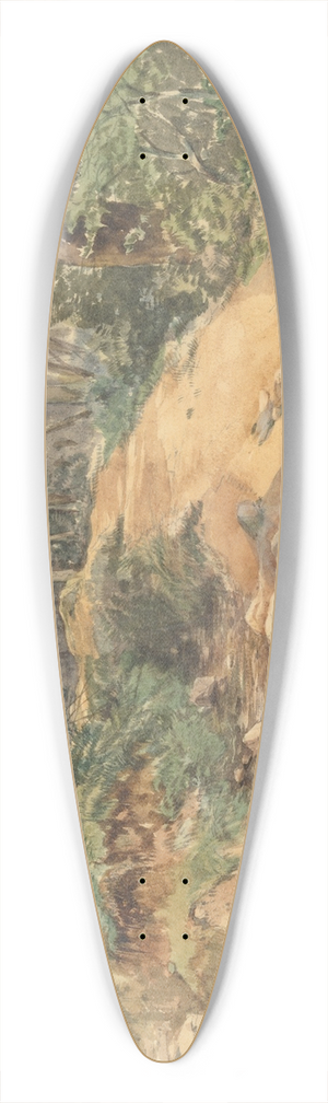 John Middleton - Woodland Scene with a Path Across a Stream 39.3 inch art pintail longboard deck