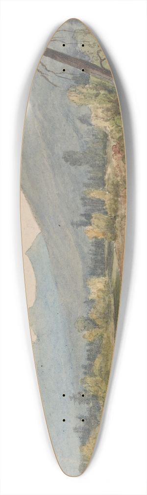 John Mix Stanley - Bitterroot River near FortOwen 39.3 inch art pintail longboard deck