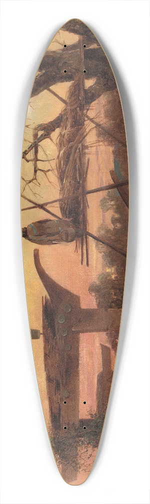 John Mix Stanley - Chinook Burial Grounds 39.3 inch art pintail longboard deck