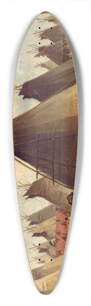 John Mix Stanley - Prairie Indian Encampment 39.3 inch art pintail longboard deck