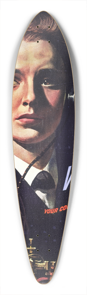 John Philip Falter - Its a womans war too! Join the WAVES 39.3 inch art pintail longboard deck