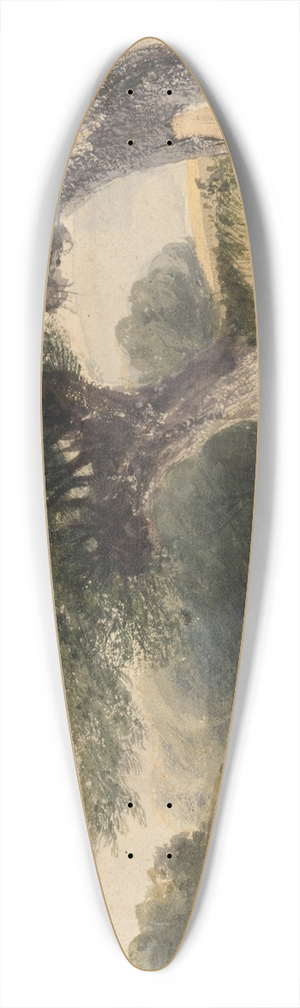 John Preston Neale - On the Colne, Middlesex 39.3 inch art pintail longboard deck