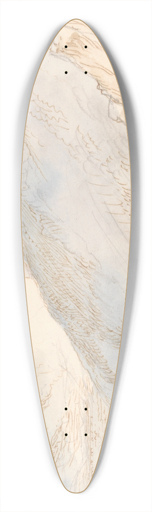 John Ruskin - Mountainous Landscape 39.3 inch art pintail longboard deck