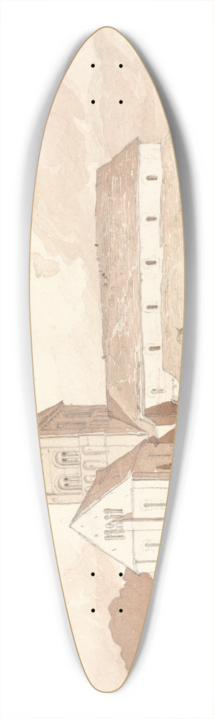 John Sell Cotman - Notre Dame sur lEau, Domfront, Normandy 39.3 inch art pintail longboard deck