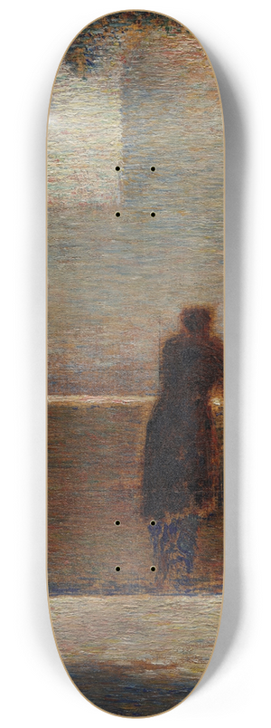 Georges Seurat - A Man Leaning on a Parapet 8.25 inch art skate deck