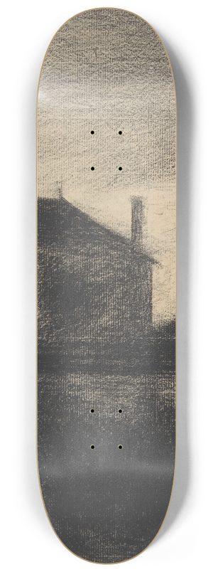 Georges Seurat - House at Dusk (La Cit) 8.25 inch art skate deck