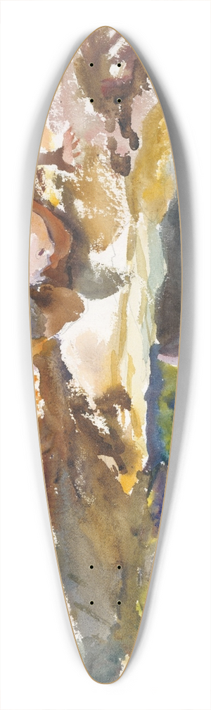 John Singer Sargent - Man and Pool, Florida 39.3 inch art pintail longboard deck