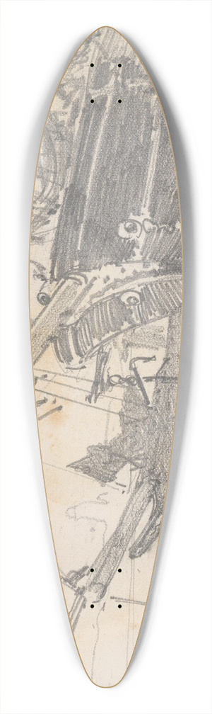 John Singer Sargent - Schooner and Bark in Harbor 39.3 inch art pintail longboard deck