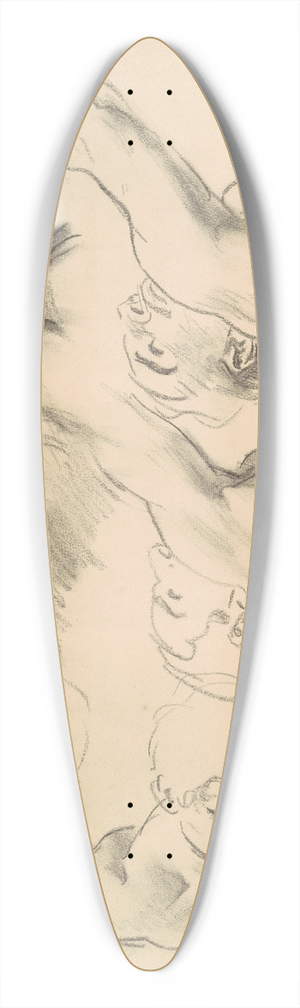 John Singer Sargent - Studies for Heaven and Hell 39.3 inch art pintail longboard deck