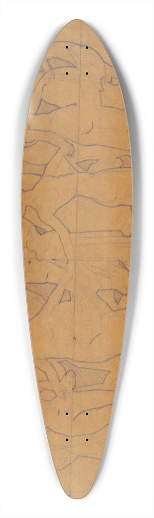 John Singer Sargent - Study for Apollo and the Muses 39.3 inch art pintail longboard deck
