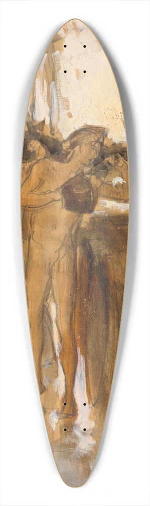 John Singer Sargent - Two Nude Bathers Standing on a Wharf 39.3 inch art pintail longboard deck