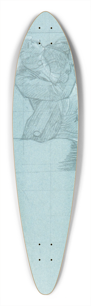 John Singleton Copley - Figure Astride Cannon Pulling Down Spanish Colors 39.3 inch art pintail longboard deck