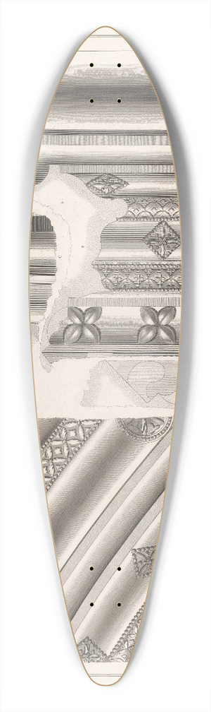 John Topham - Plate X: St Stephens Chapel 39.3 inch art pintail longboard deck