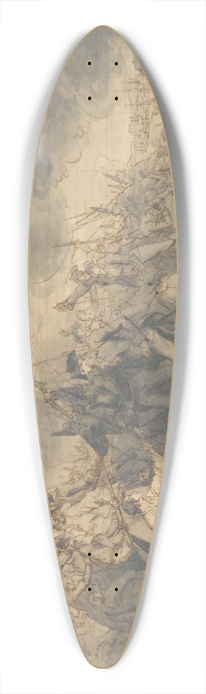 John Trumbull - Study for the Death of General Warren at BunkersHill 39.3 inch art pintail longboard deck