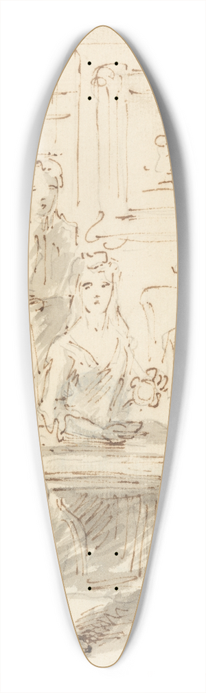John Vanderbank - Conversation Piece 39.3 inch art pintail longboard deck