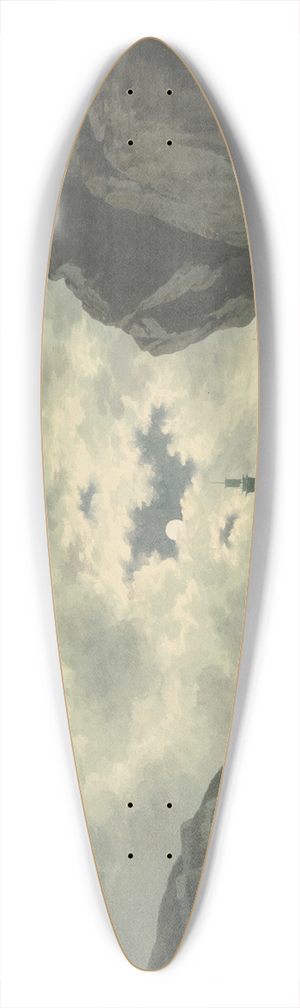 John Warwick Smith - Bay Scene in Moonlight 39.3 inch art pintail longboard deck