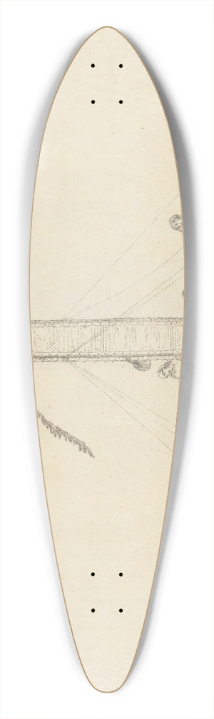 John Webber - A Sailing Canoe of Otaheite 39.3 inch art pintail longboard deck
