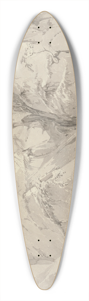 John Webber - View from Renards Hole, Dovedale, Derbyshire 39.3 inch art pintail longboard deck
