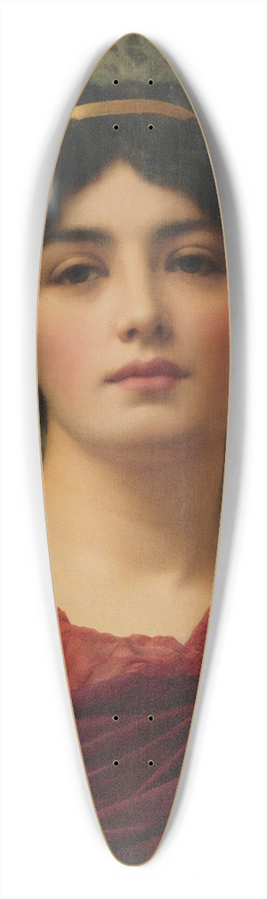John William Godward - Contemplation 39.3 inch art pintail longboard deck