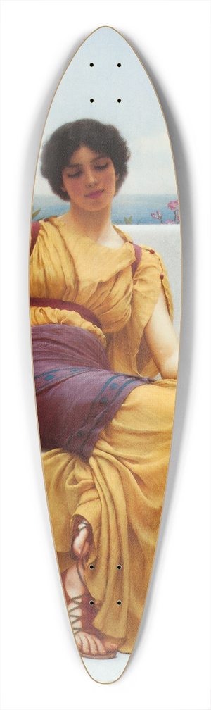 John William Godward - Idleness 39.3 inch art pintail longboard deck