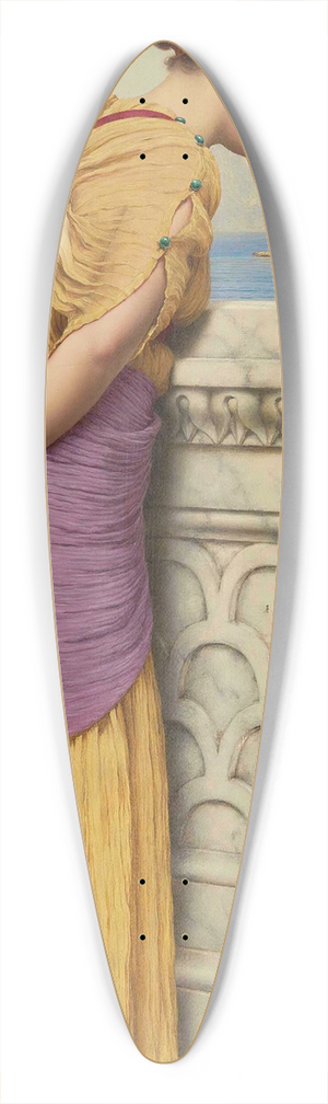 John William Godward - Who Can They Be 39.3 inch art pintail longboard deck