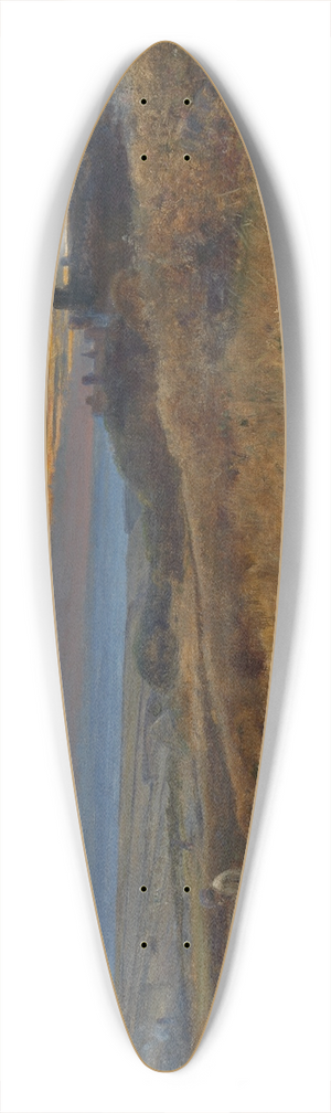 John William Inchbold - Cornfield at sunset 39.3 inch art pintail longboard deck