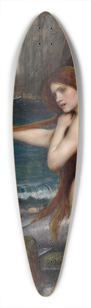 John William Waterhouse - A Mermaid 39.3 inch art pintail longboard deck