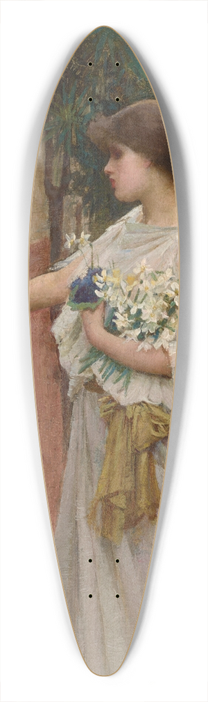 John William Waterhouse - A Roman Offering 39.3 inch art pintail longboard deck