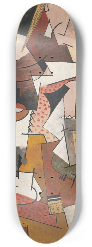 Georges Valmier - Composition au papier journal 8.25 inch art skate deck