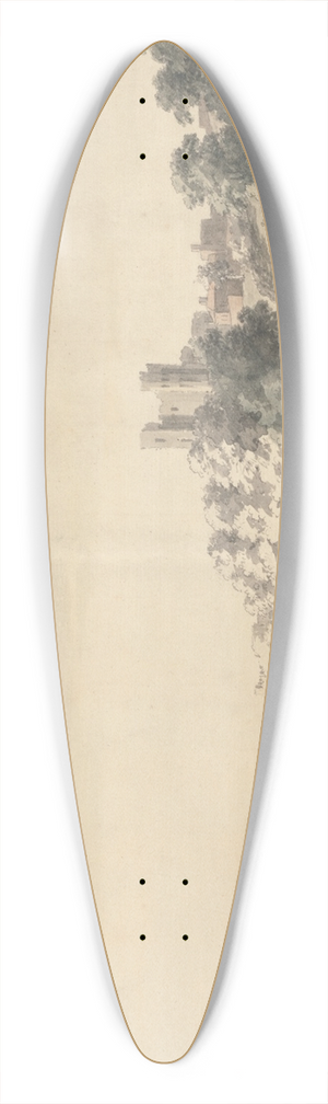 Jonathan Skelton - The Bridge and Castle at Rochester 39.3 inch art pintail longboard deck