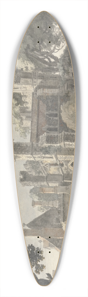 Jonathan Skelton - The Great Gate of St. Augustines Monastery, Canterbury 39.3 inch art pintail longboard deck