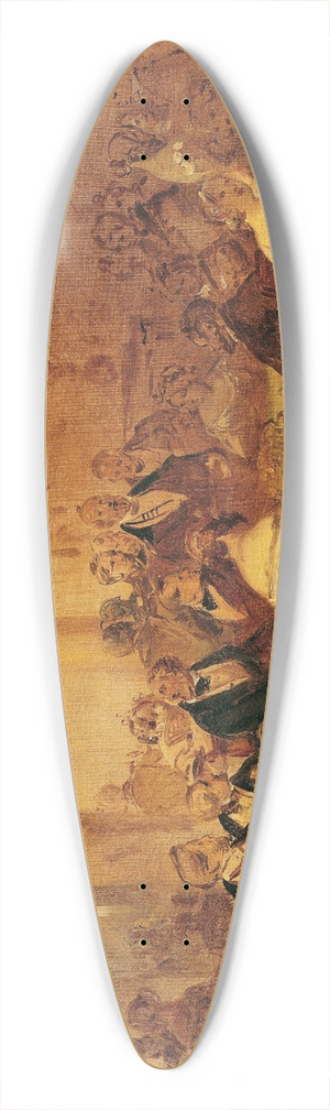 Josef Danhauser - Gesellschaftsszene 39.3 inch art pintail longboard deck