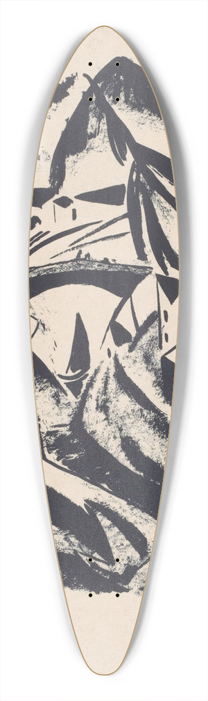 Josef Eberz - Flusslandschaft 39.3 inch art pintail longboard deck