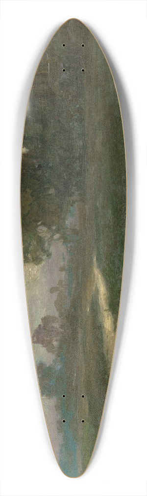 Josef Ullmann - Night Landscape with a Brook 39.3 inch art pintail longboard deck