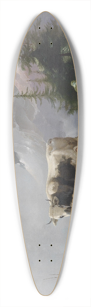 Joseph Heike (circle) - Auf der Alm 39.3 inch art pintail longboard deck