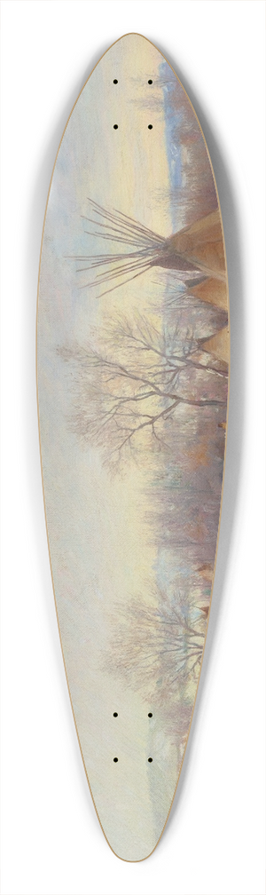 Joseph Henry Sharp - Indian Encampment 39.3 inch art pintail longboard deck
