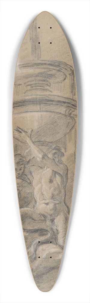 Joseph Ignace Franois Parrocel - A Fountain with Three Tritons 39.3 inch art pintail longboard deck