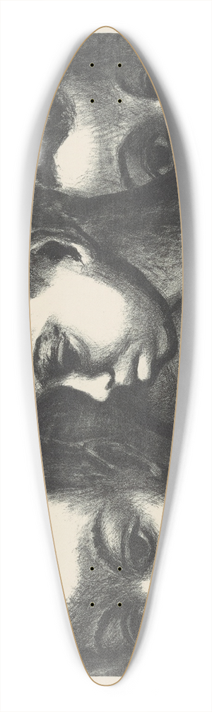 Joseph Leboit - Negro Children 39.3 inch art pintail longboard deck