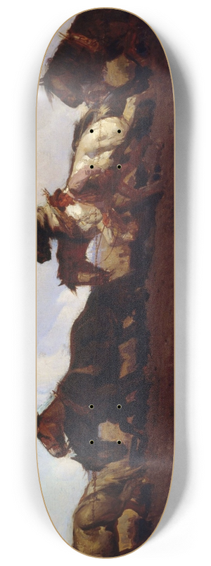 George Washington Lambert - Across the Black Soil Plains 8.25 inch art skate deck