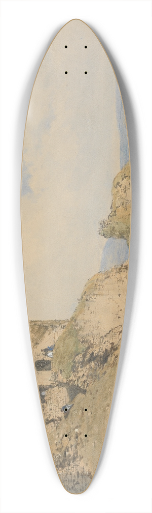 Joseph Nash - Corfe Castle, Dorset 39.3 inch art pintail longboard deck