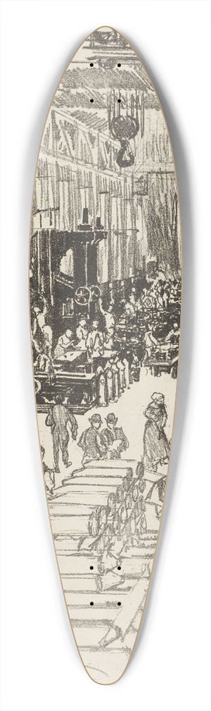 Joseph Pennell - Finishing Shells 39.3 inch art pintail longboard deck
