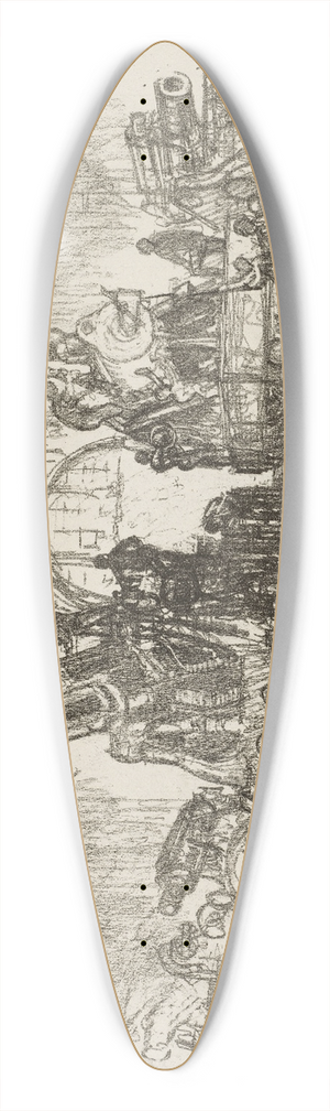 Joseph Pennell - Ready for War 39.3 inch art pintail longboard deck