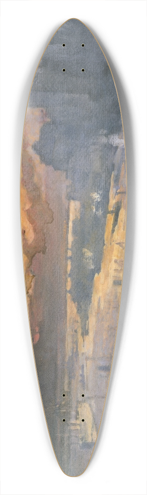 Joseph Pennell - Reflective river 39.3 inch art pintail longboard deck