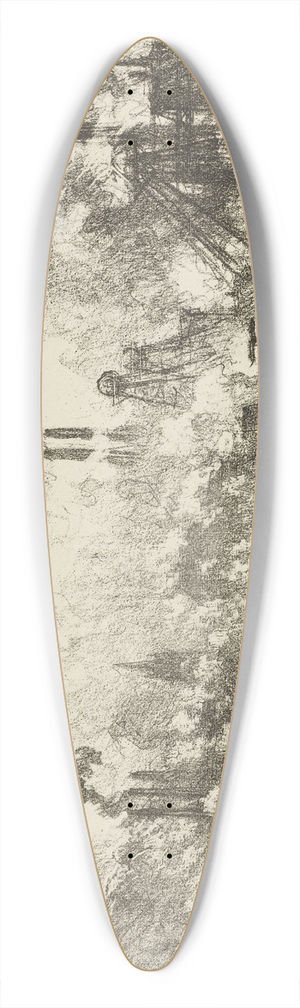 Joseph Pennell - The Coal Mines 39.3 inch art pintail longboard deck